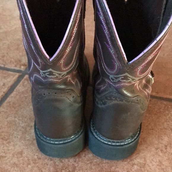 JUSTIN LEATHER BOOTS SIZE 6.5B - Picture 4 of 16